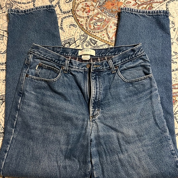LLBean flannel lined blue jeans. Size 35x34 - Picture 2 of 5